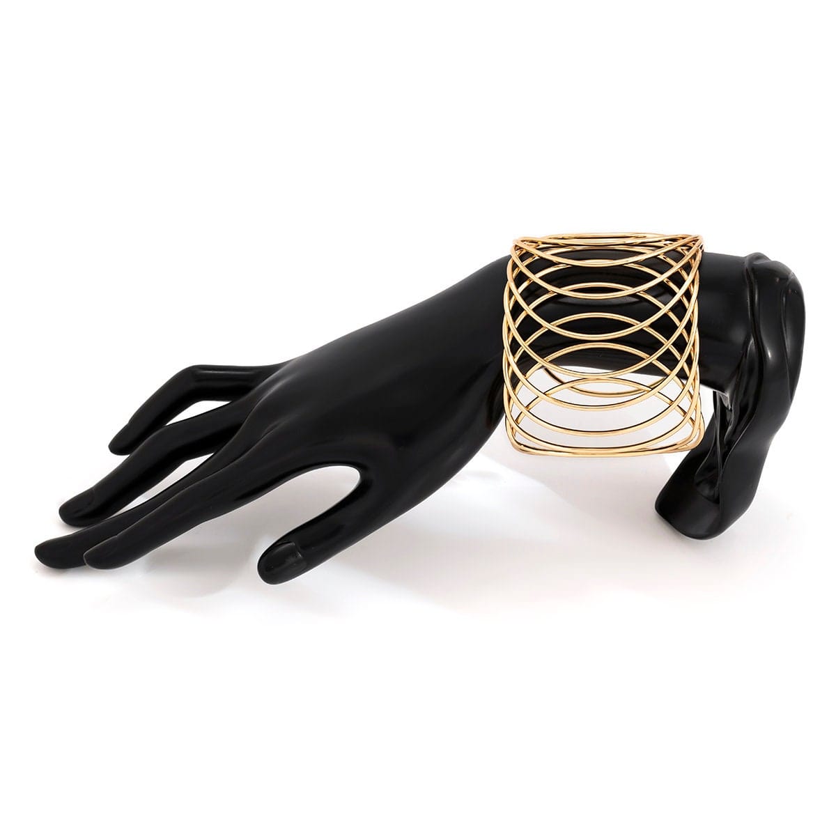 Geometric Abstract Hollow Pattern Wrist Cuff Wrap Bracelet - ArtGalleryZen