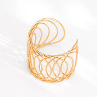 Thumbnail for Geometric Abstract Hollow Pattern Wrist Cuff Wrap Bracelet - ArtGalleryZen