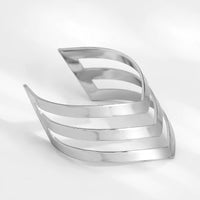 Thumbnail for Geometric Abstract V Shaped Pattern Bold Cuff Bracelet - ArtGalleryZen