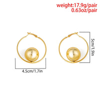 Thumbnail for Geometric Ball Charm Chunky Hoop Earrings - ArtGalleryZen