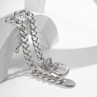 Thumbnail for Geometric Chunky Belt Chain Choker Necklace - ArtGalleryZen