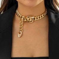 Thumbnail for Geometric Chunky Belt Chain Choker Necklace - ArtGalleryZen