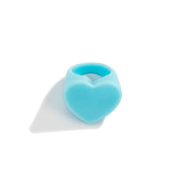 Thumbnail for Geometric Colorful Resin Heart Ring - ArtGalleryZen