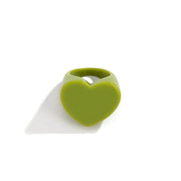 Thumbnail for Geometric Colorful Resin Heart Ring - ArtGalleryZen
