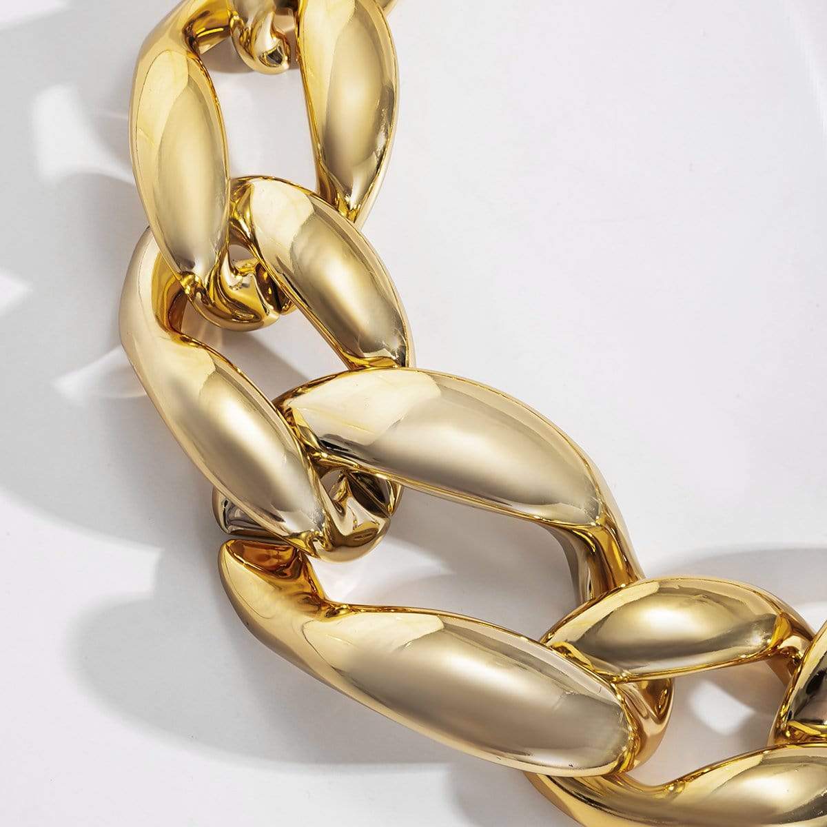Geometric Gold Silver Plated Chunky Cuban Link Chain Choker Necklace - ArtGalleryZen