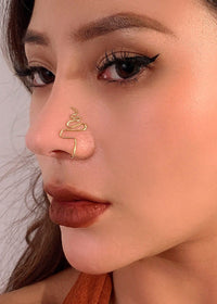 Thumbnail for Geometric Gold Silver Plated Nose Cuff - ArtGalleryZen