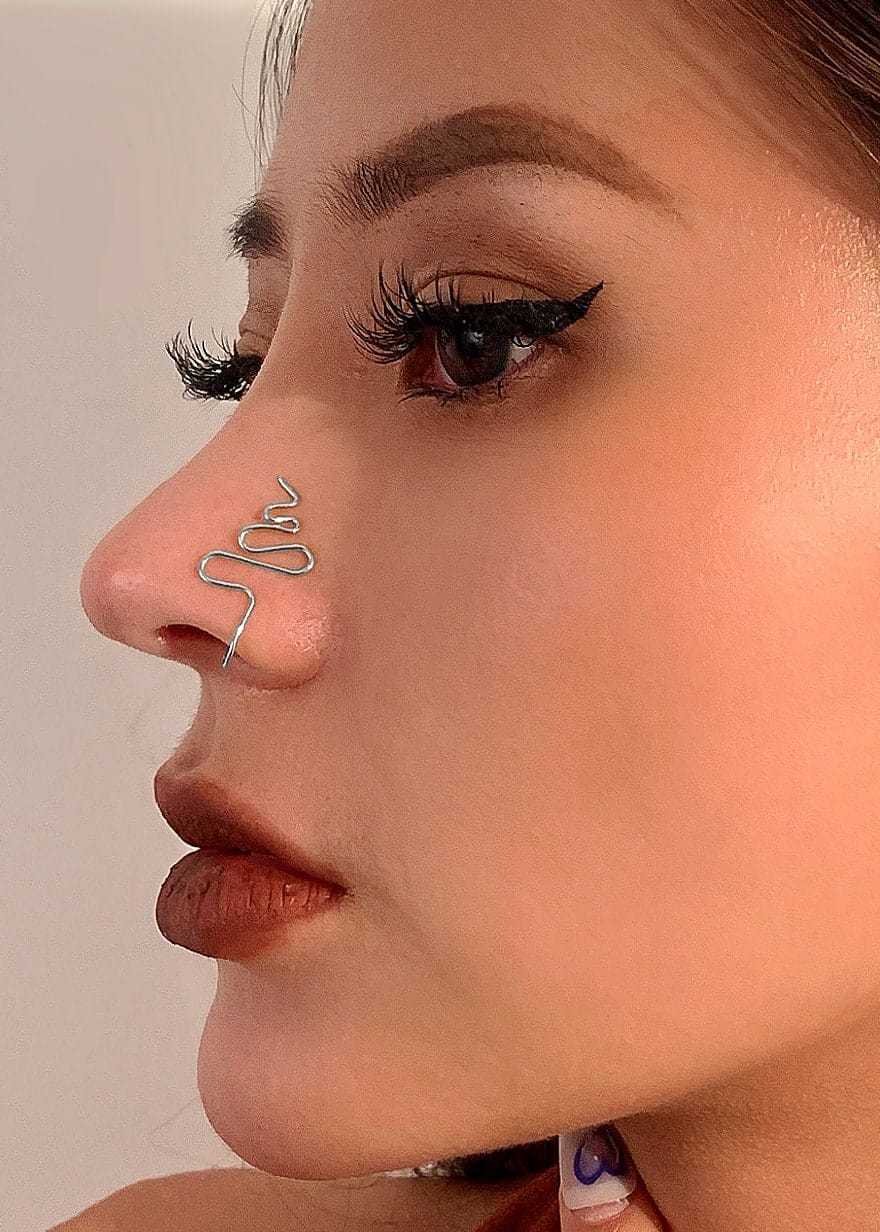 Geometric Gold Silver Plated Nose Cuff - ArtGalleryZen