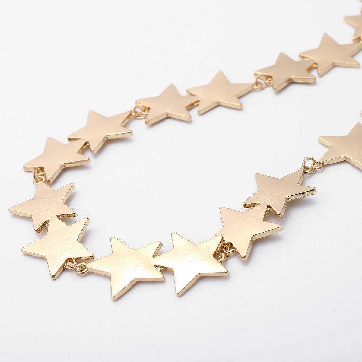Geometric Gold Silver Tone Celestial Star Waist Chain - ArtGalleryZen