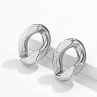 Thumbnail for Geometric Gold Silver Tone Chunky Hoop Earrings - ArtGalleryZen