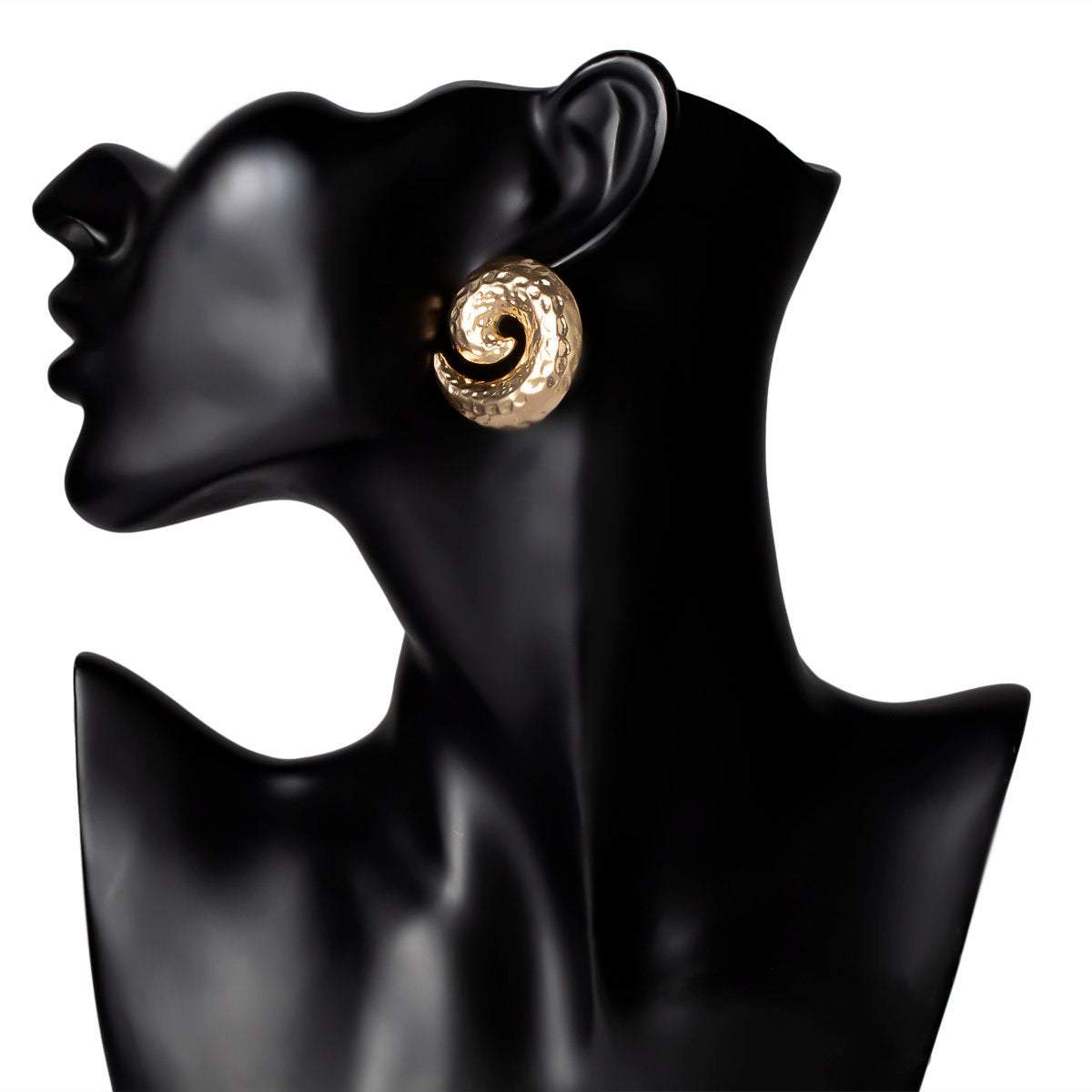 Geometric Gold Silver Tone Large Hammered Celestial Dangling Hoop Earrings - ArtGalleryZen