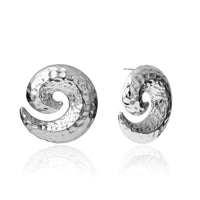 Thumbnail for Geometric Gold Silver Tone Large Hammered Celestial Dangling Hoop Earrings - ArtGalleryZen