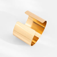 Thumbnail for Geometric Gold Silver Tone Mirror Wrist Cuff Wrap Wide Bangle - ArtGalleryZen