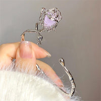 Thumbnail for Geometric Healing Stone Rose Bangle Bracelet - ArtGalleryZen