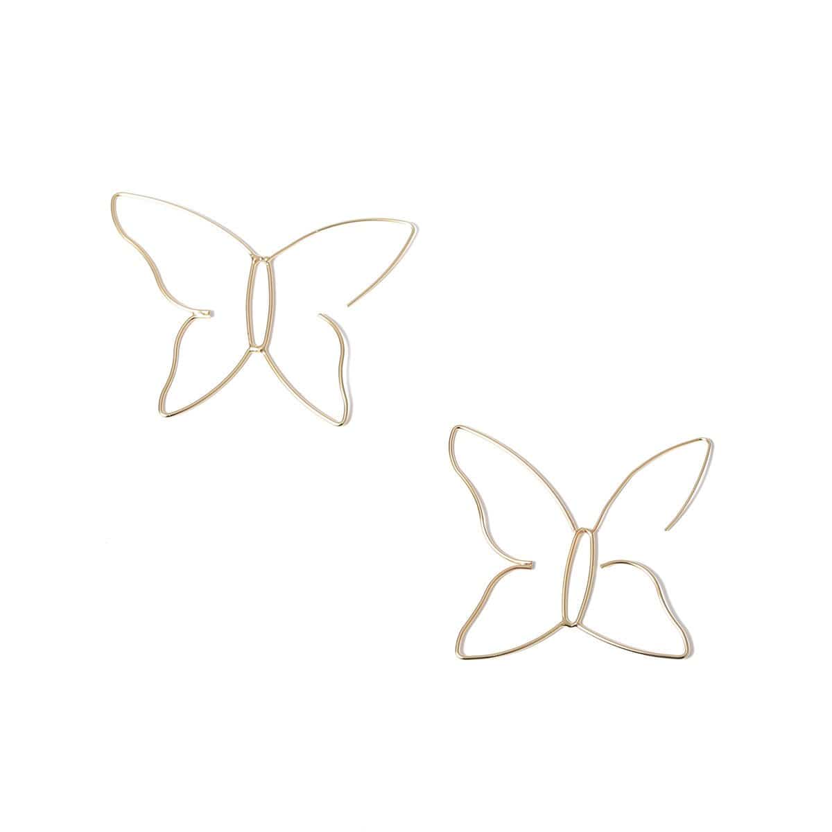 Geometric Oversize Butterfly Earrings - ArtGalleryZen