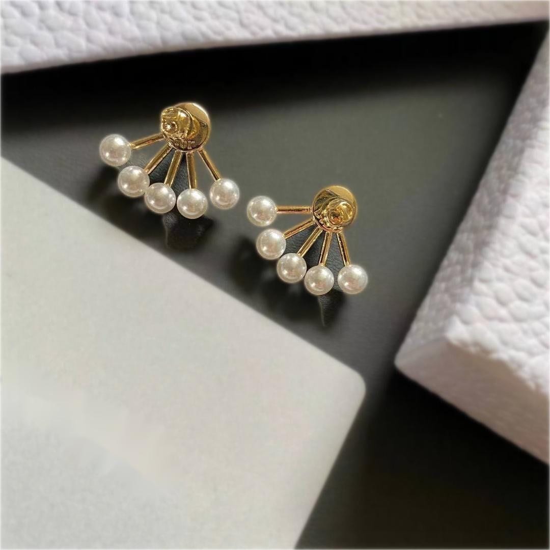 Geometric S925 Silver Post Pearl Earrings - ArtGalleryZen