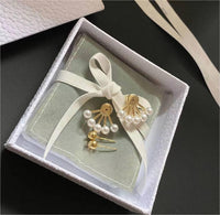 Thumbnail for Geometric S925 Silver Post Pearl Earrings - ArtGalleryZen
