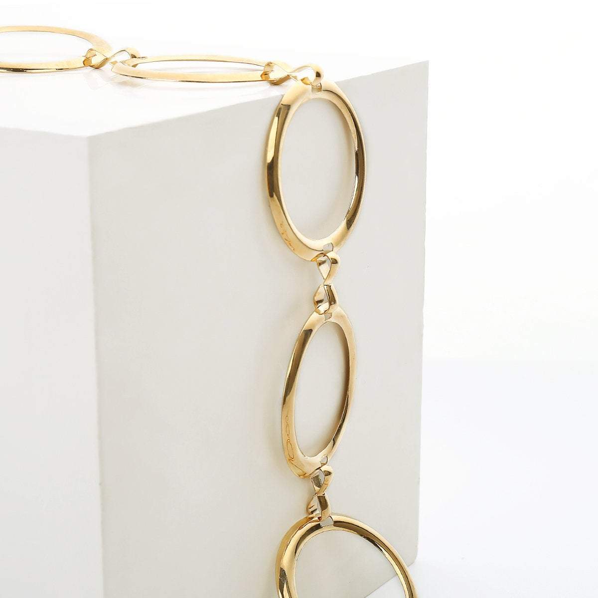 Geometrical O Ring Shape Waist Belt - Chic Gold Tone Body Chain - Eleg –  ArtGalleryZen