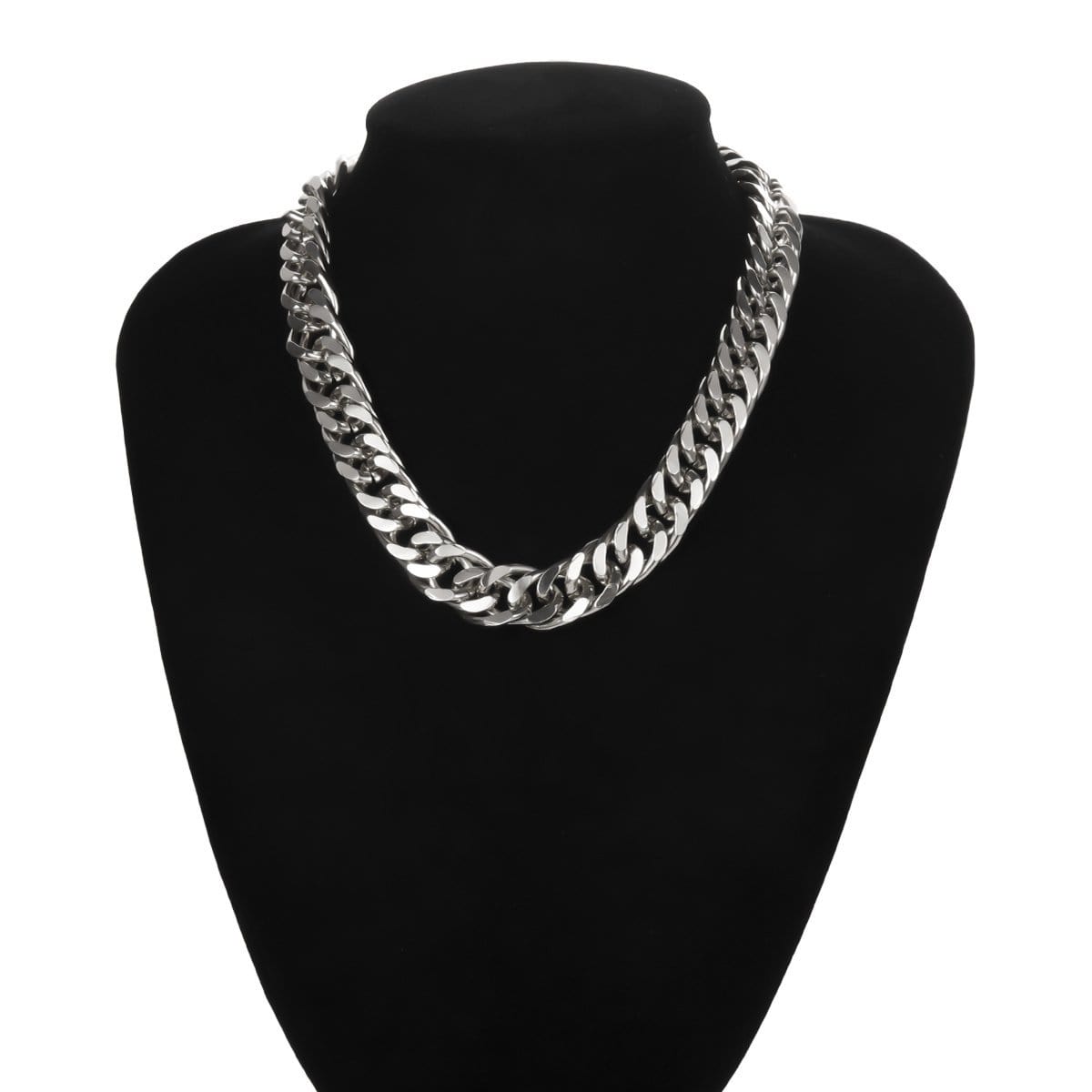Gold Silver Tone Costume Chunky Chain Choker Necklace - ArtGalleryZen