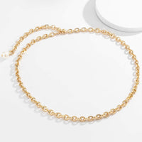 Thumbnail for Gold Silver Tone Pearl Pendant Cable Waist Chain - ArtGalleryZen