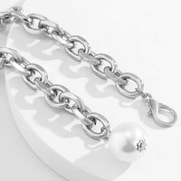 Thumbnail for Gold Silver Tone Pearl Pendant Cable Waist Chain - ArtGalleryZen