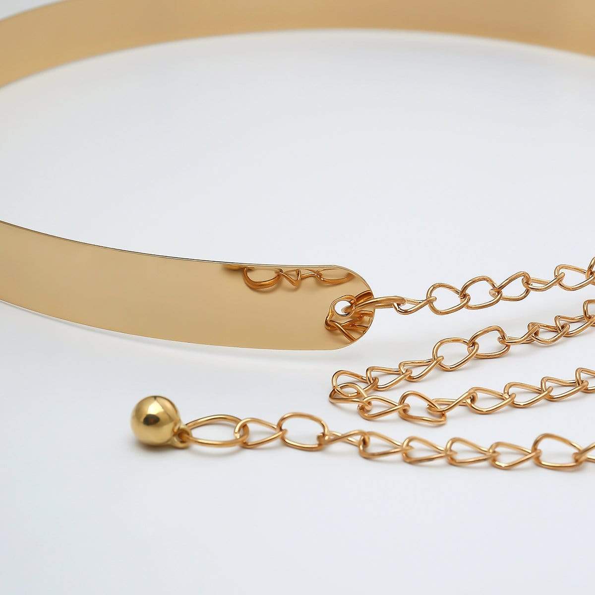 Gold Tone Stylish Waist Belt - Minimalist Skinny Belly Belt - I DO Wedding Sash - ArtGalleryZen