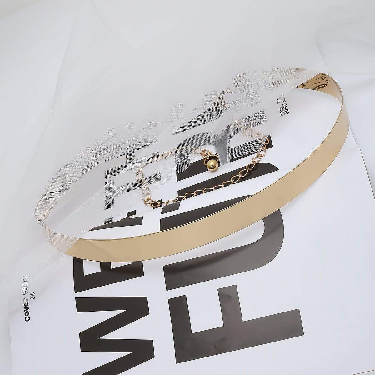 Gold Tone Stylish Waist Belt - Minimalist Skinny Belly Belt - I DO Wedding Sash - ArtGalleryZen