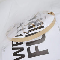 Thumbnail for Gold Tone Stylish Waist Belt - Minimalist Skinny Belly Belt - I DO Wedding Sash - ArtGalleryZen