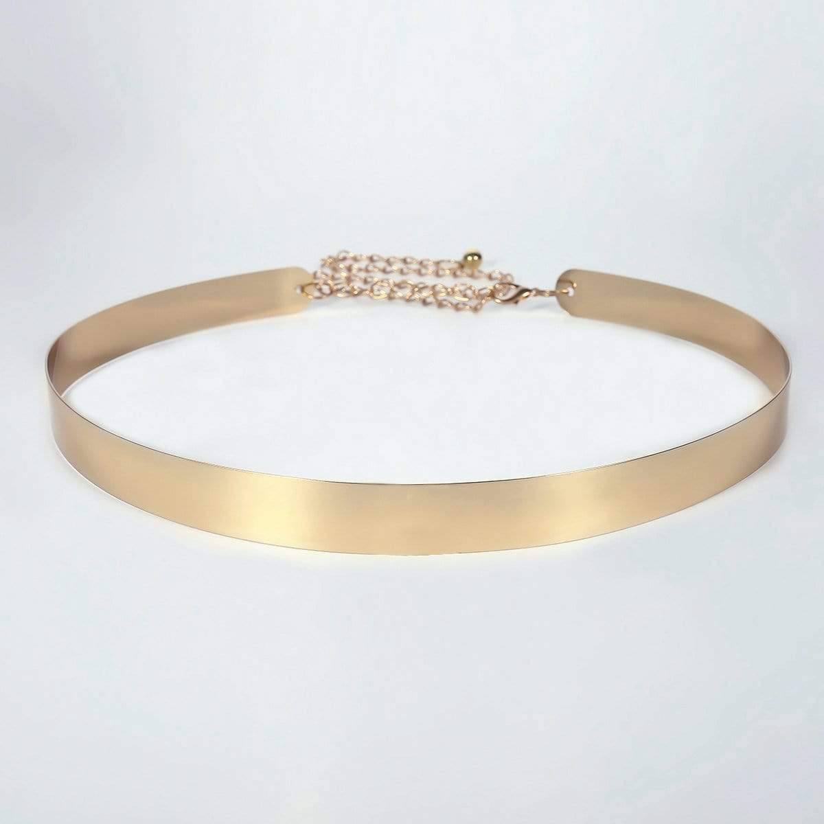 Gold Tone Stylish Waist Belt - Minimalist Skinny Belly Belt - I DO Wedding Sash - ArtGalleryZen