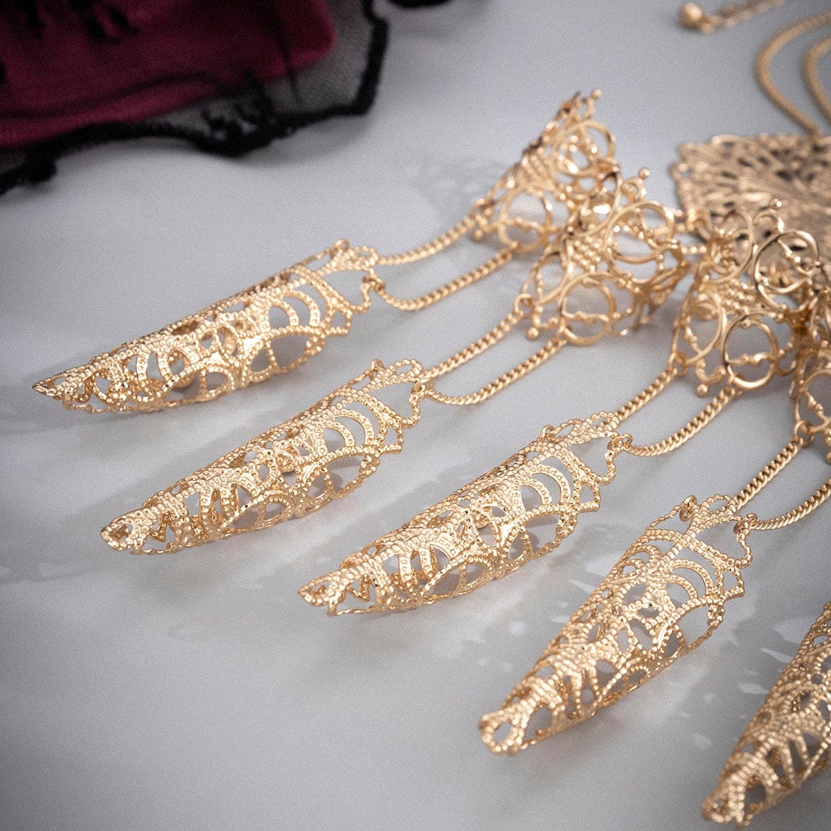 Gothic Dark Nail Fingers Hand Armor Nails Claws Bracelet - ArtGalleryZen