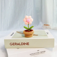 Thumbnail for Hand-knitted Potted Crochet Flower - ArtGalleryZen