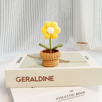 Thumbnail for Hand-knitted Potted Crochet Flower - ArtGalleryZen