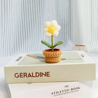 Thumbnail for Hand-knitted Potted Crochet Flower - ArtGalleryZen