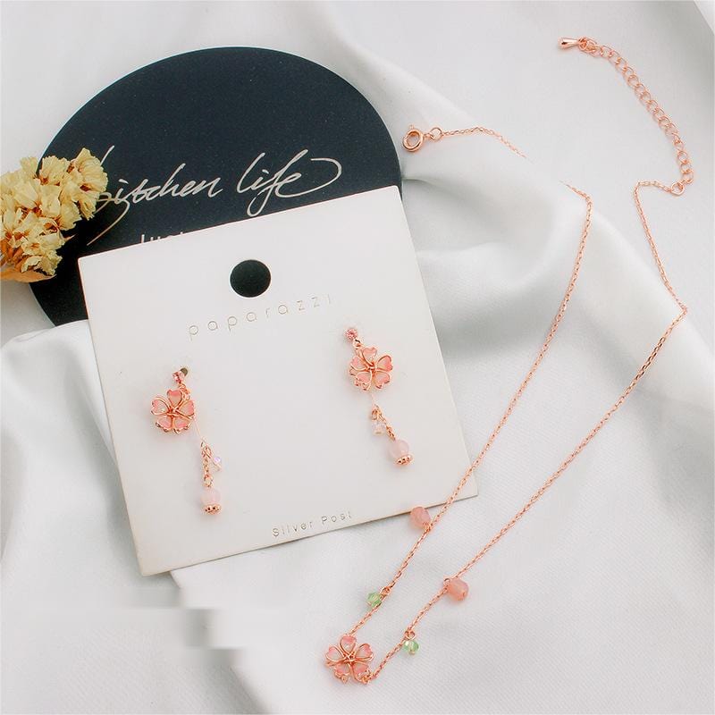 Handmade Cherry Blossom Dangle Earrings - ArtGalleryZen