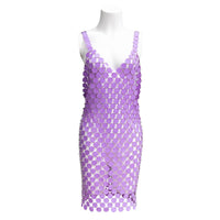 Thumbnail for Handmade Colorful Squamous Sequins Patchwork Rave Party Mini Dress - ArtGalleryZen