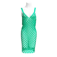 Thumbnail for Handmade Colorful Squamous Sequins Patchwork Rave Party Mini Dress - ArtGalleryZen