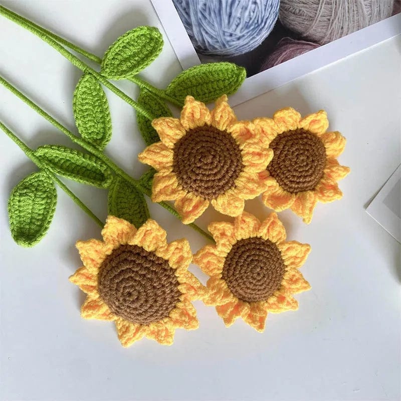 Handmade Crochet Sunflower - ArtGalleryZen