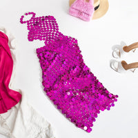 Thumbnail for Handmade Glitter Squamous Sequins Patchwork Long Dress - ArtGalleryZen