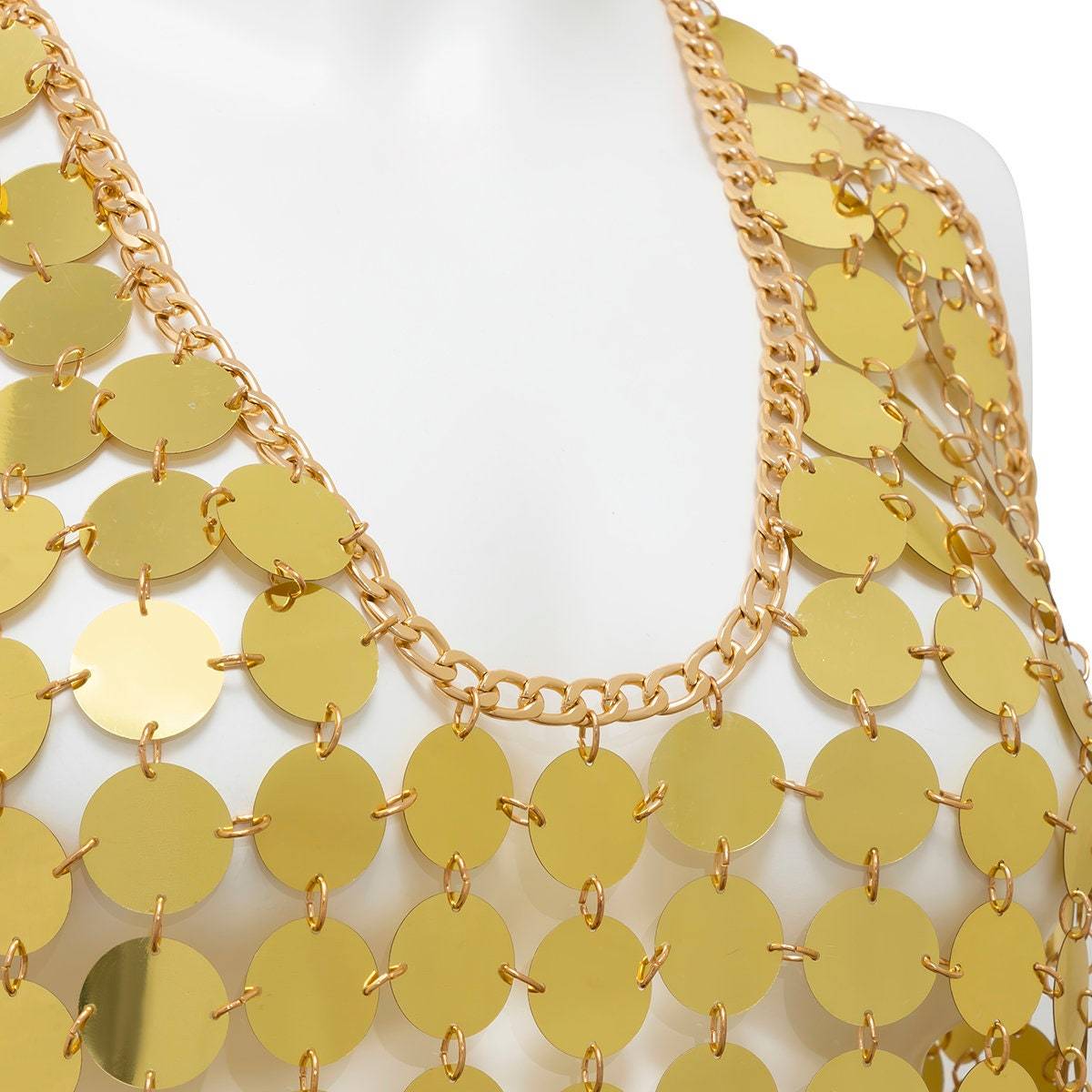 Handmade Glitter Squamous Sequins Patchwork Nightclub Party Strappy Dress - ArtGalleryZen