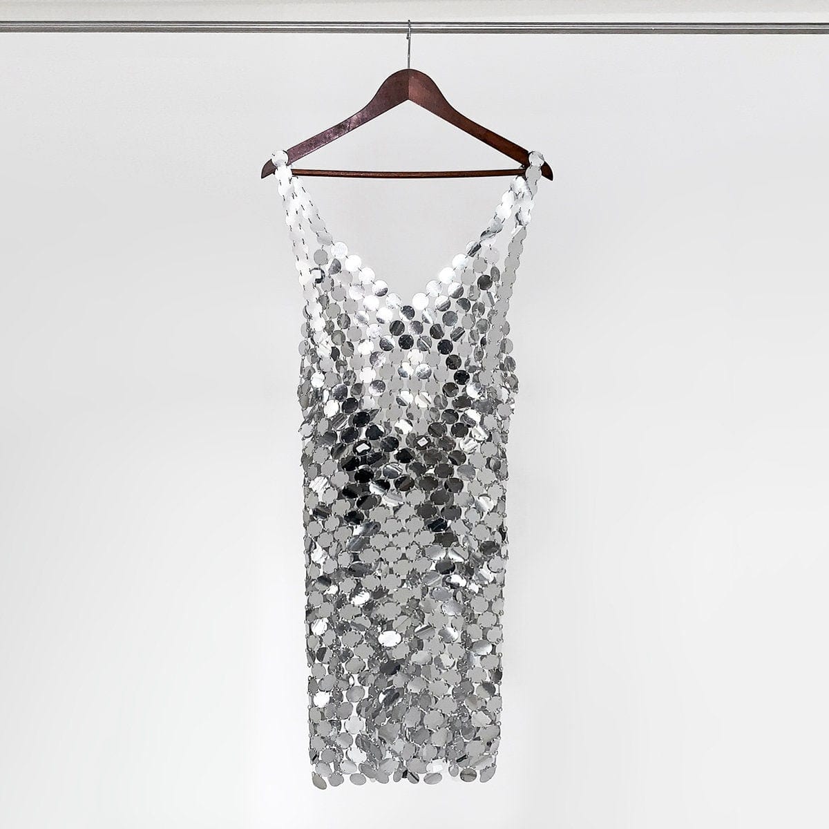Handmade Glitter Squamous Sequins Patchwork Rave Party Midi Dress - ArtGalleryZen