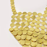 Thumbnail for Handmade Gold Silver Tone Glitter Sequins Sleeveless Tank Top - ArtGalleryZen
