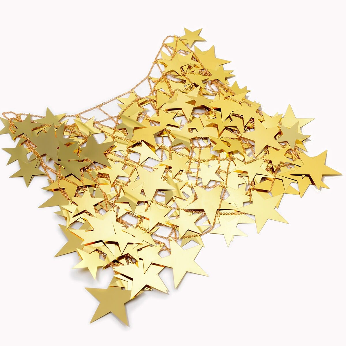 Handmade Gold Silver Tone Hollow Star Sequins Strappy Rave Party Skirt - ArtGalleryZen