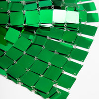 Thumbnail for Handmade Green Square Sequins Patchwork Rave Party Mini Dress - ArtGalleryZen