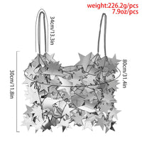 Thumbnail for Handmade Hollow Glitter Star Sequins Sleeveless Tank Top - ArtGalleryZen