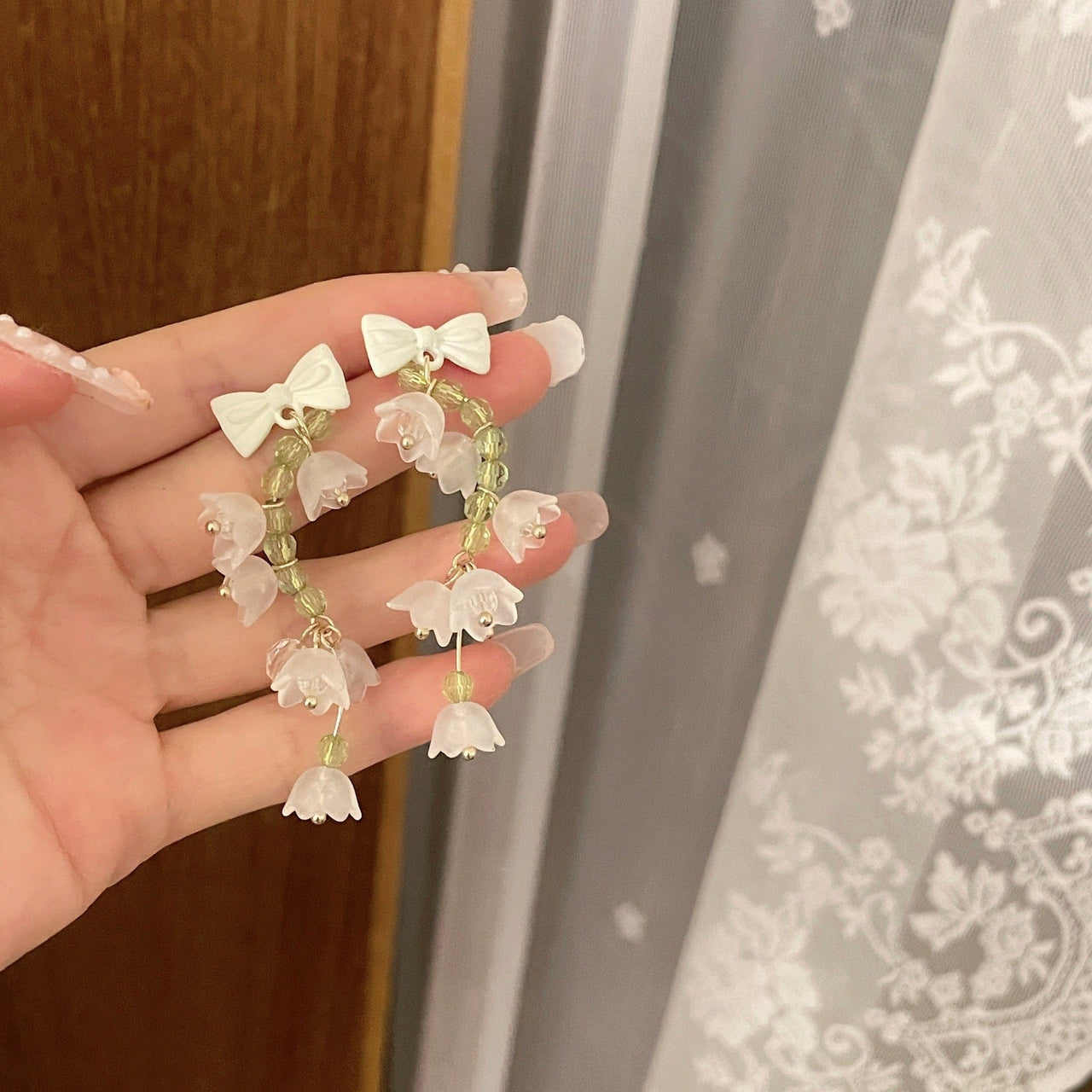 Handmade Lily Of The Valley Dangle Earrings - ArtGalleryZen