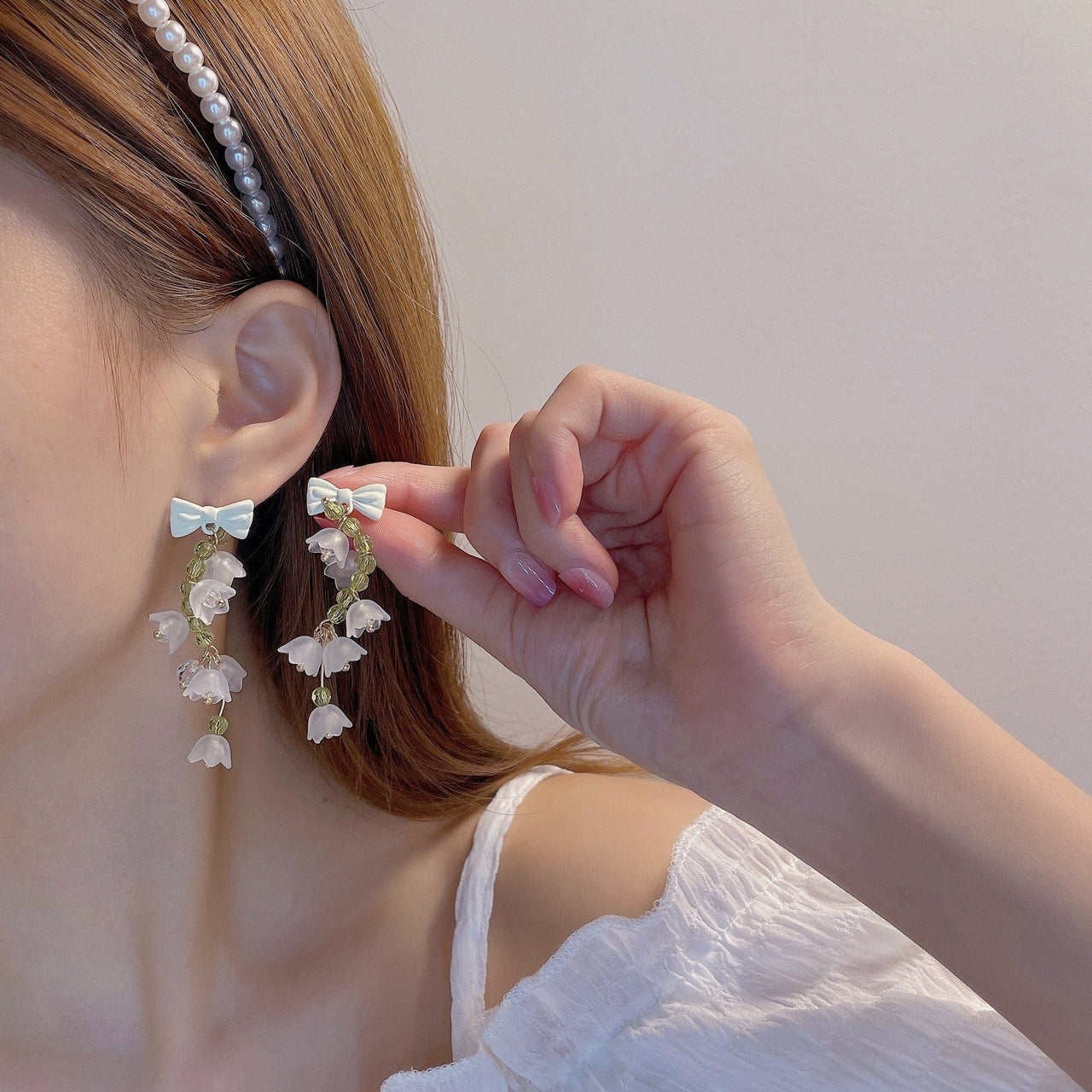 Handmade Lily Of The Valley Dangle Earrings - ArtGalleryZen