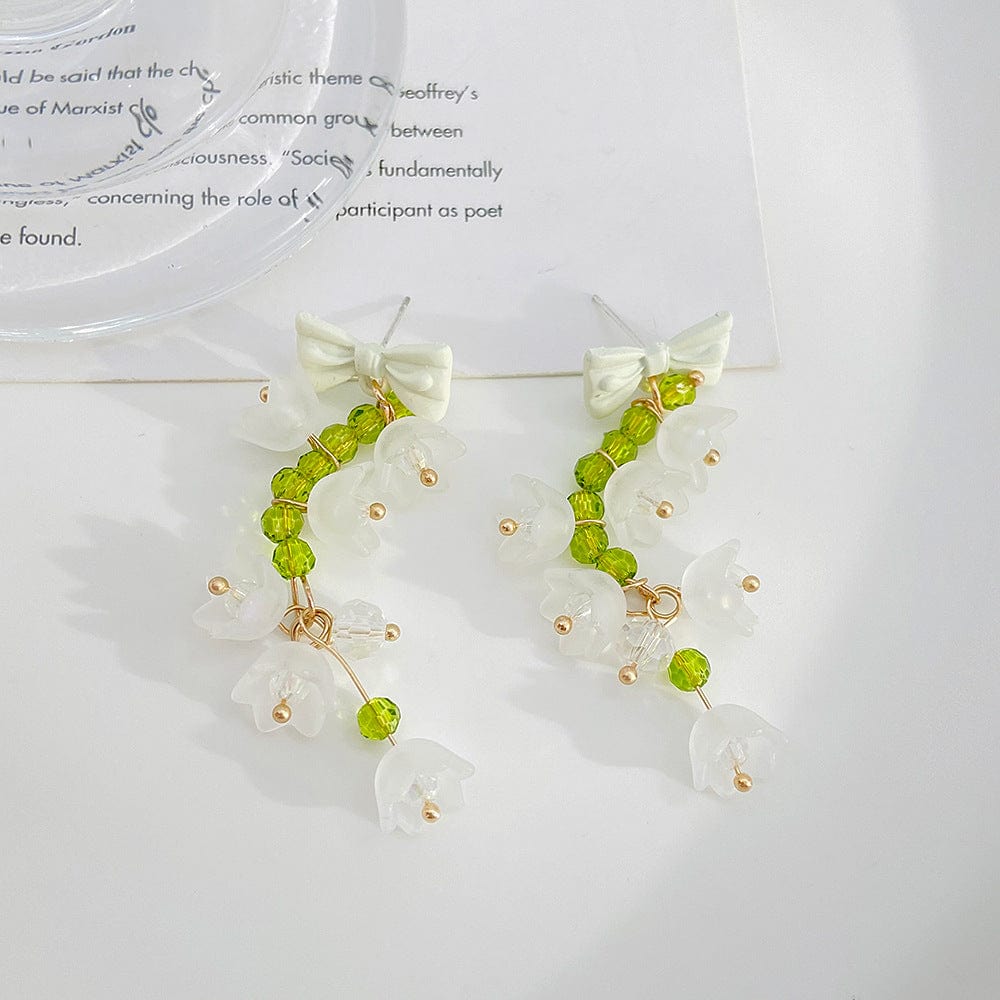 Handmade Lily Of The Valley Dangle Earrings - ArtGalleryZen