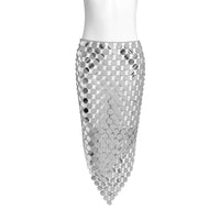 Thumbnail for Handmade Rhombic Colorful Glitter Sequins Patchwork Strappy Nightclub Party Skirt - ArtGalleryZen