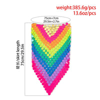 Thumbnail for Handmade Rhombic Colorful Glitter Sequins Patchwork Strappy Nightclub Party Skirt - ArtGalleryZen