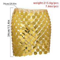 Thumbnail for Handmade Squamous Glitter Sequins Patchwork Strappy Nightclub Party Skirt - ArtGalleryZen