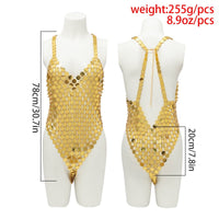 Thumbnail for Handmade Transparent Squamous Bikini Sequin Dress - ArtGalleryZen